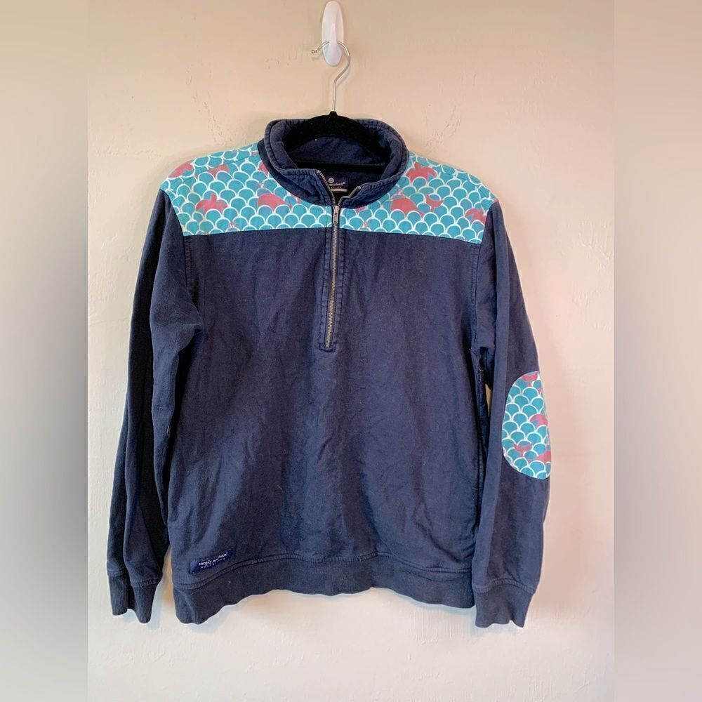 Simply Southern Blue 1/2 zip pullover size M‎